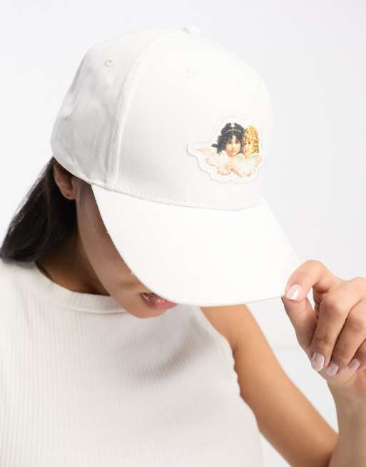 Fiorucci - Casquette en toile avec logo angelot brodé - Blanc, 3 de 4