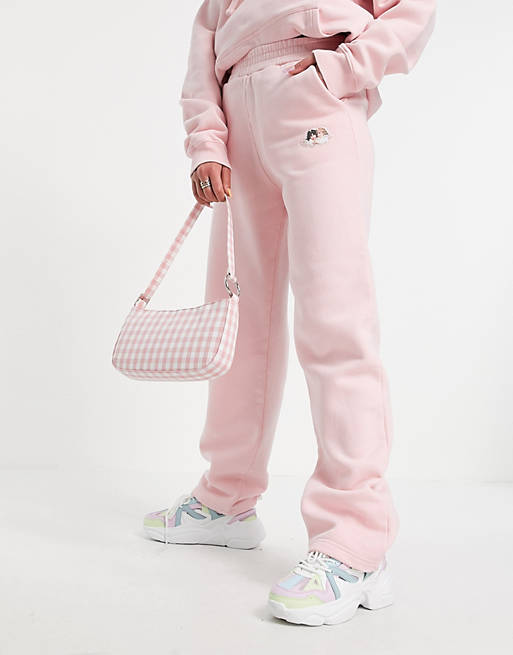 Tracksuits Fiorucci co-ord Icon angels straight leg joggers in dusty pink 