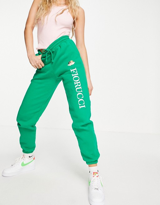 Fiorucci co-ord racing angels logo joggers in green