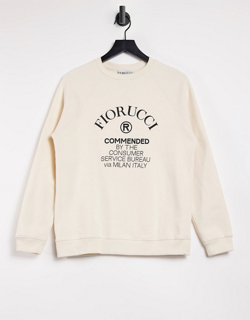 Fiorucci Commended logo sweatshirt in cream