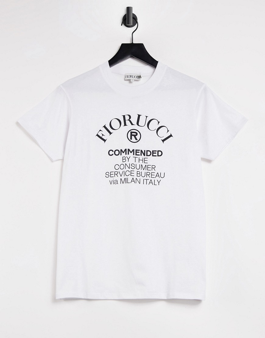 FIORUCCI COMMENDED LOGO T-SHIRT IN WHITE,U07TCOM2CWH
