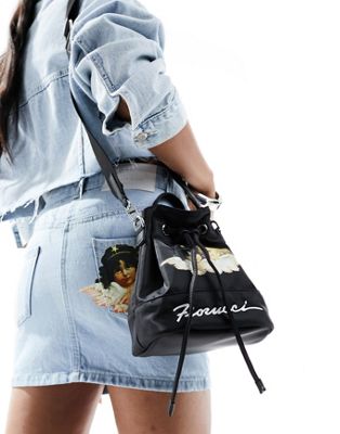 Fiorucci double strap angel pouch bag in black - ASOS Price Checker