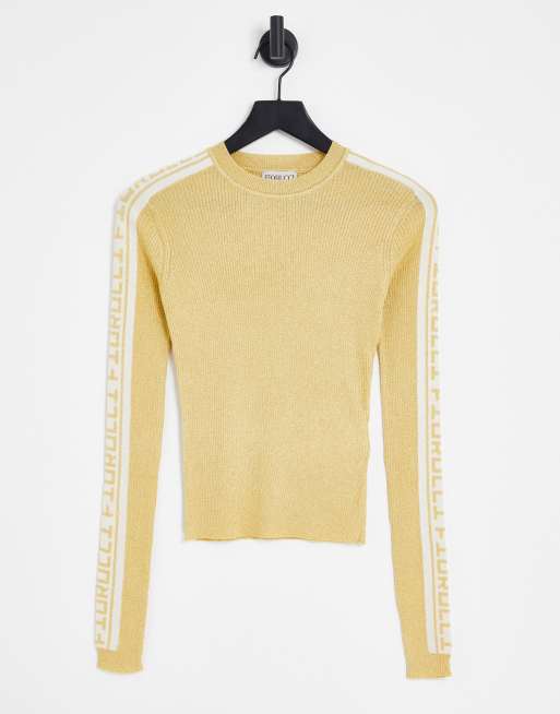 Fiorucci - Geribbelde sweater met logo in goud
