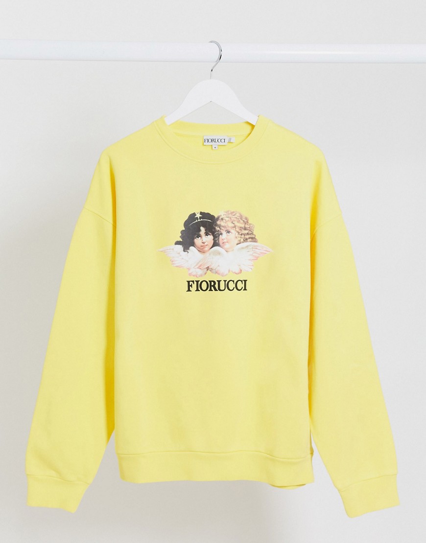 Fiorucci – Gul sweatshirt med änglar