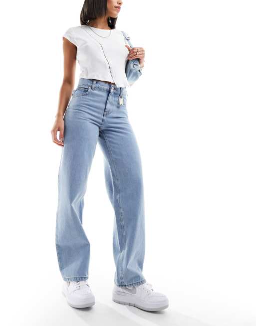 Fiorucci high rise straight leg jeans in light vintage wash with