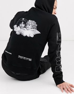 black hoodie back print