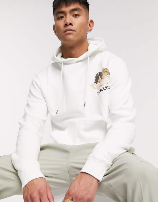 Fiorucci hoodie in white with small angels logo