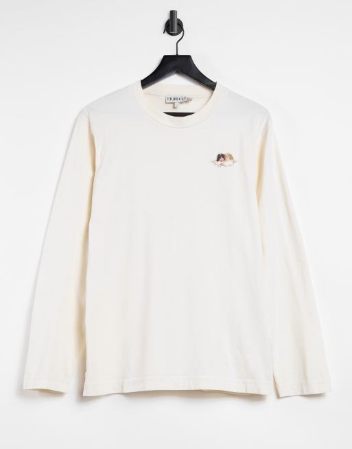 Fiorucci – Icon Angels – Kremowy T-shirt z długim rękawem