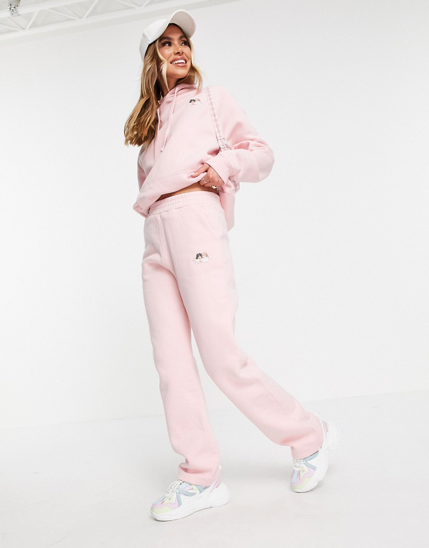 Fiorucci Icon angels straight leg sweatpants in dusty pink - part of a set