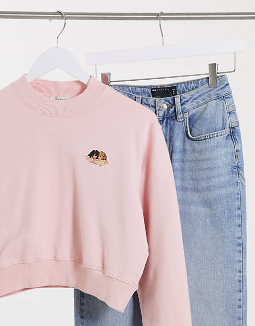 Fiorucci icon angels sweat in pale pink