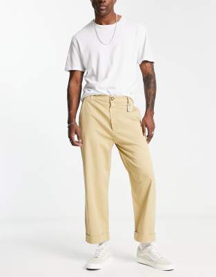 Fiorucci icon straight leg pants in light brown