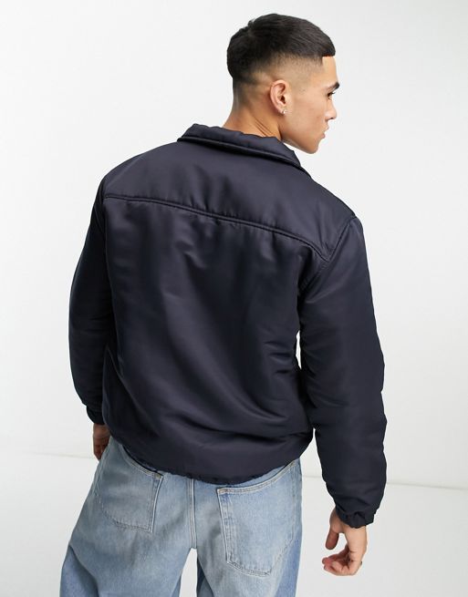Fiorucci icon zip up jacket with patch in navy