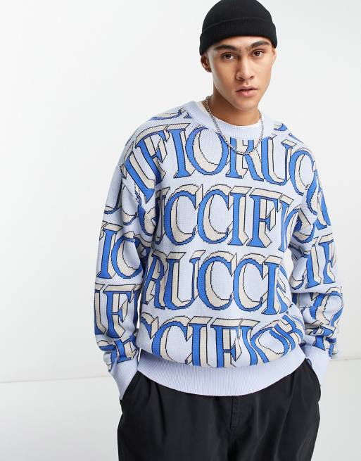 Monogram Towelling Hoodie Blue, Fiorucci