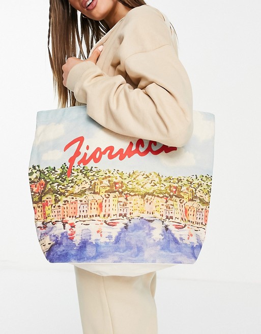 Fiorucci large tote bag in scenic print