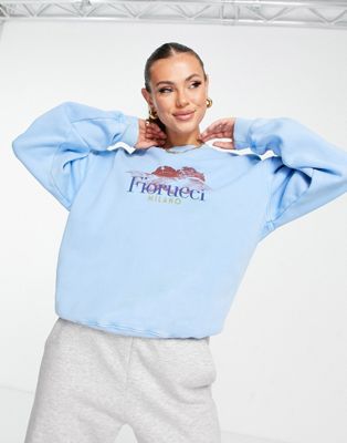 Fiorucci milano angels boxy sweatshirt in blue