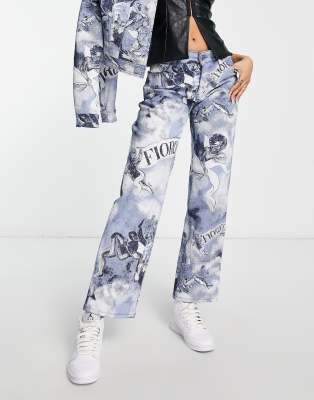 Fiorucci milano angels straight leg jeans co-ord in blue denim