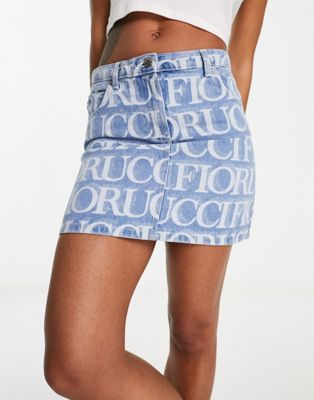 Fiorucci monogram denim mini skirt in light vintage - ASOS Price Checker