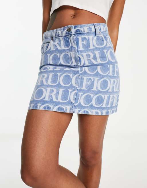 Blue Monogram Denim Skirt