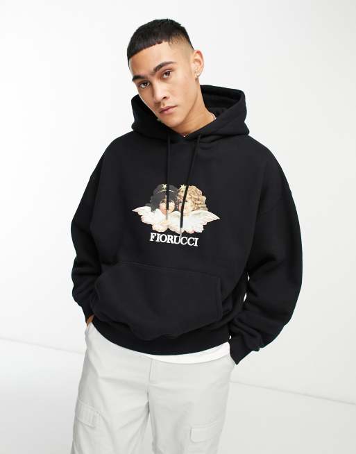 Fiorucci oversized hoodie with angels in black | ASOS