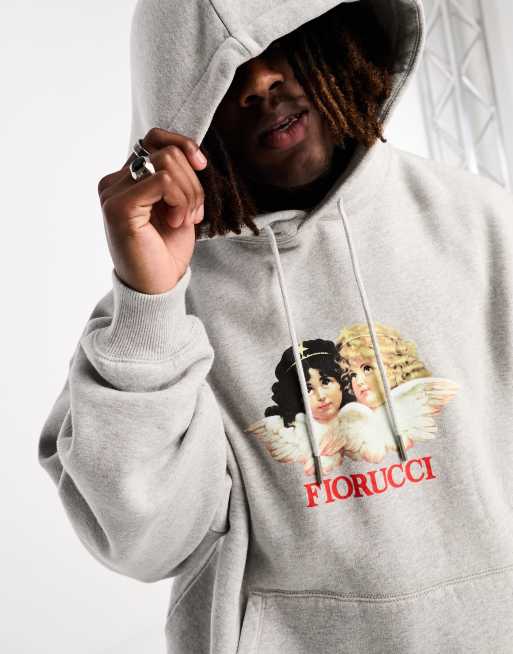 Fiorucci oversized hoodie with angels logo in grey ASOS