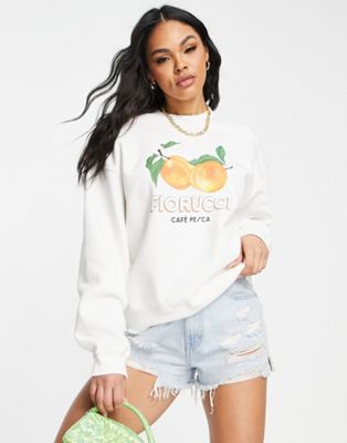 Fiorucci peach logo sweatshirt in white