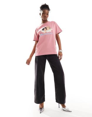 Fiorucci relaxed angel t-shirt with squiggle logo in washed