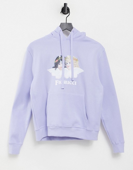 Fiorucci relaxed hoodie with angel graphic in lilac co-ord