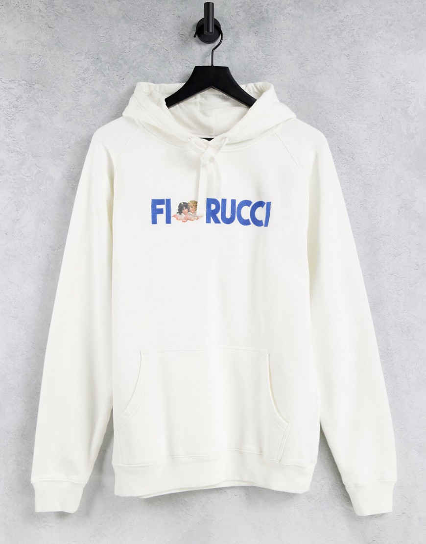 Fiorucci relaxed hoodie with logo front-White