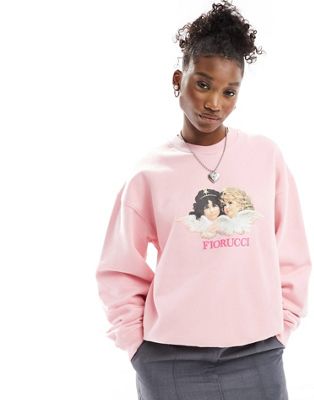 Fiorucci relaxed sweatshirt with angel logo in pink