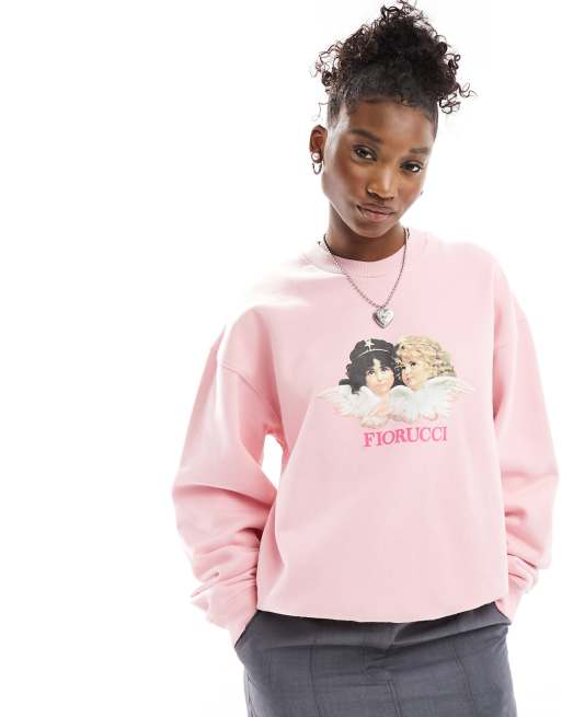 Fiorucci relaxed sweatshirt with angel logo in pink