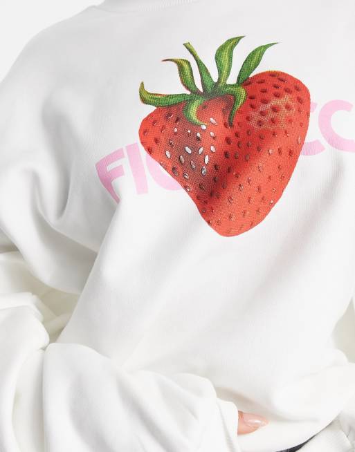 Fiorucci relaxed sweatshirt with strawberry in white