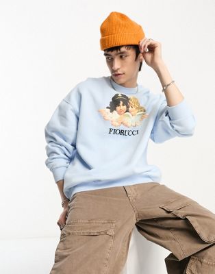 Fiorucci relaxed sweatshirt with vintage angels graphic in pale blue