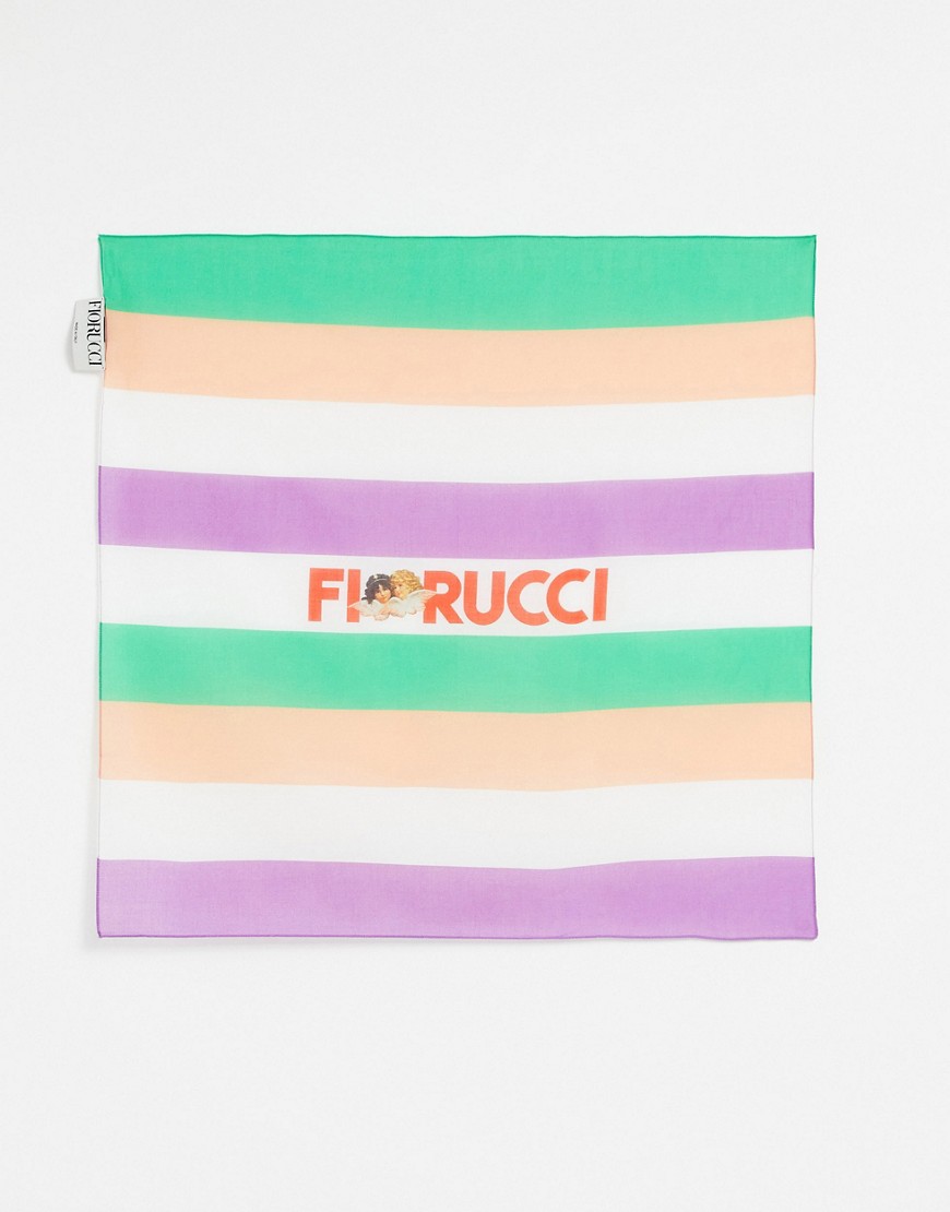 Fiorucci retro style bandana scarf with logo-Multi