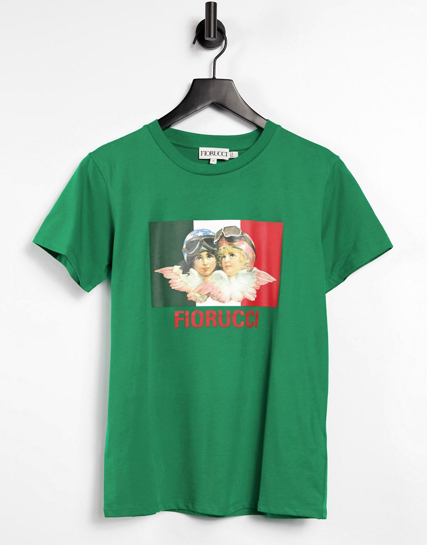 Fiorucci set racing angels logo t-shirt in green