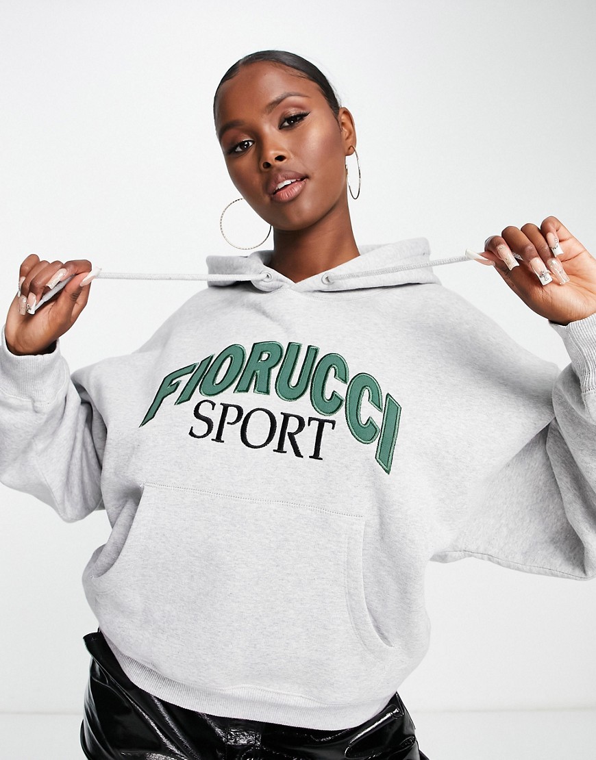 Fiorucci sport relaxed hoodie with logo in gray
