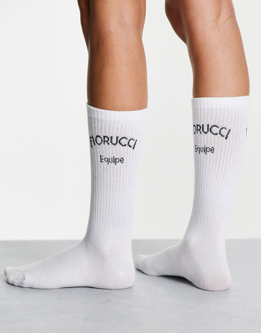 Fiorucci sporty socks with equipe logo-White