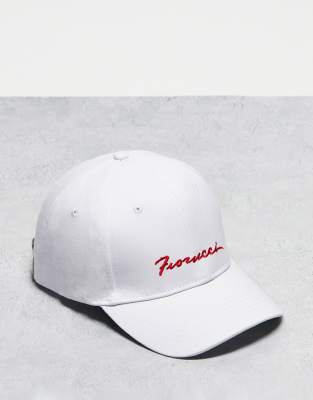 Fiorucci squiggle logo cap in white