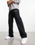 [Fiorucci] Fiorucci straight leg trackies with chrome logo in black S BLACK