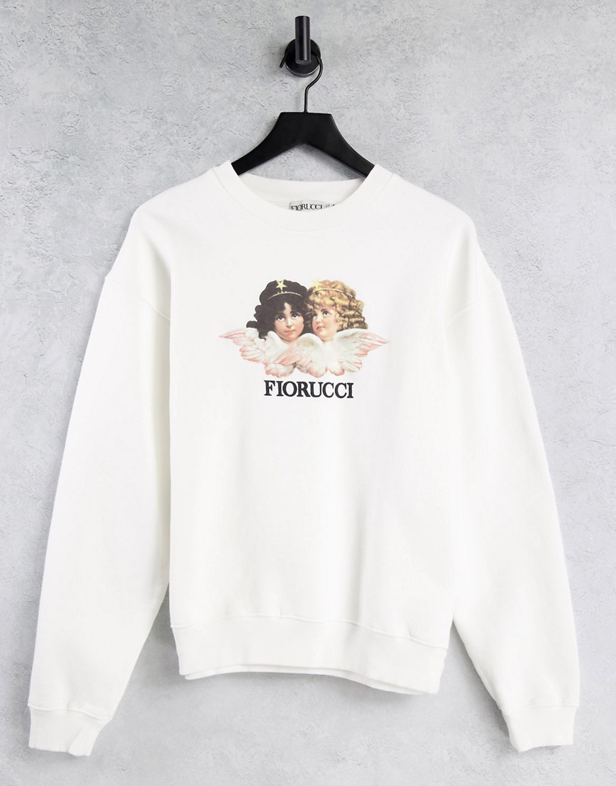Fiorucci - Sweatshirt met vintage engelen in wit