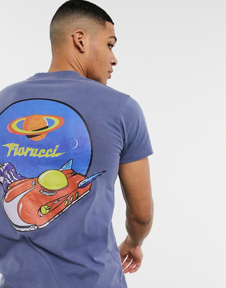Fiorucci T-shirt In Gray With Spaceship Back Print