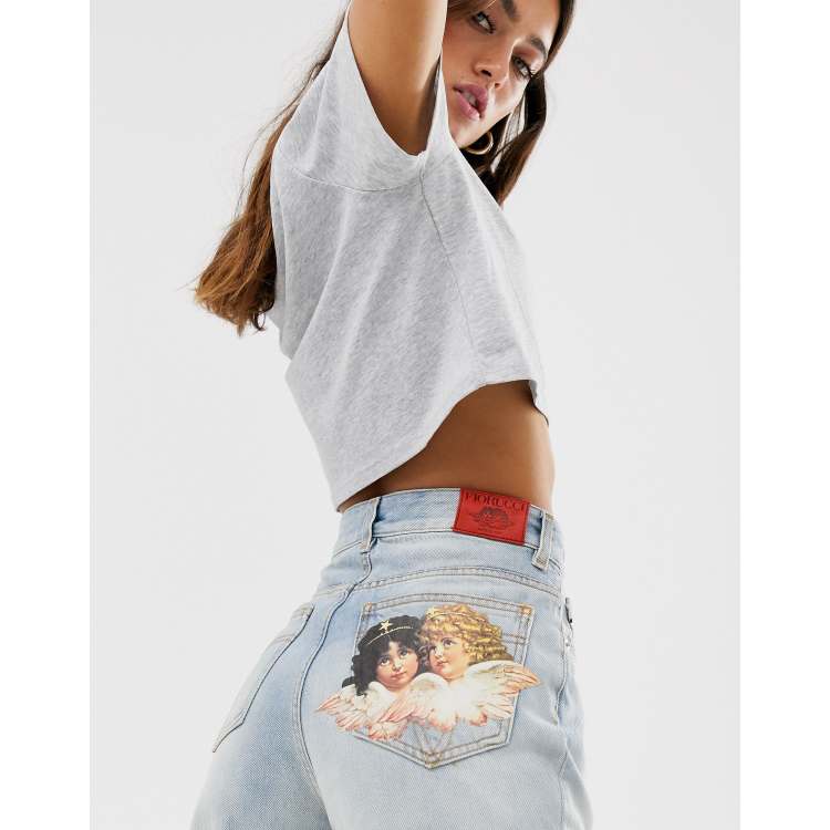 Fiorucci angel top patch jeans