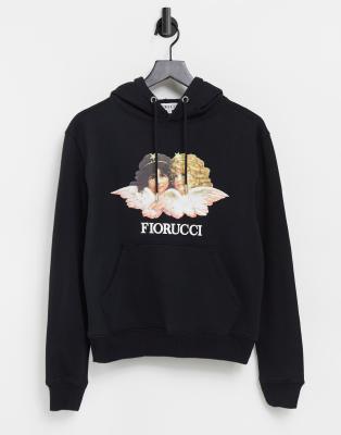 FIORUCCI VINTAGE ANGELS HOODIE IN BLACK,W01SVAH1HBK