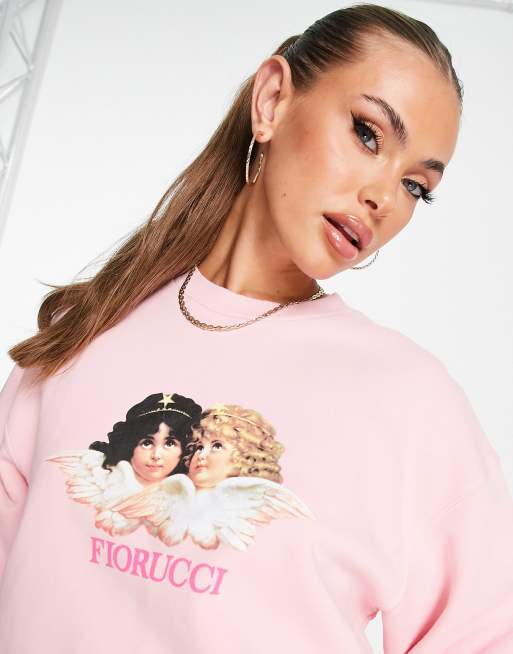 Fiorucci vintage angels sweatshirt in pale pink