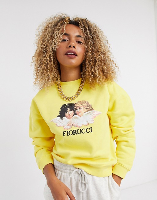 Fiorucci vintage angels sweatshirt in yellow
