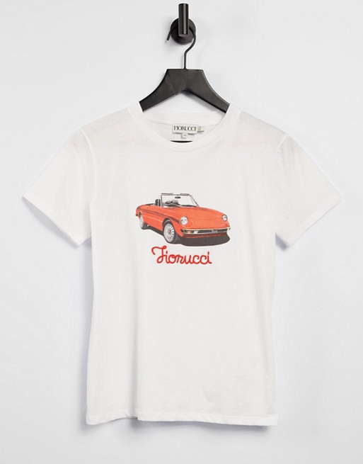Fiorucci vintage car logo t-shirt in white