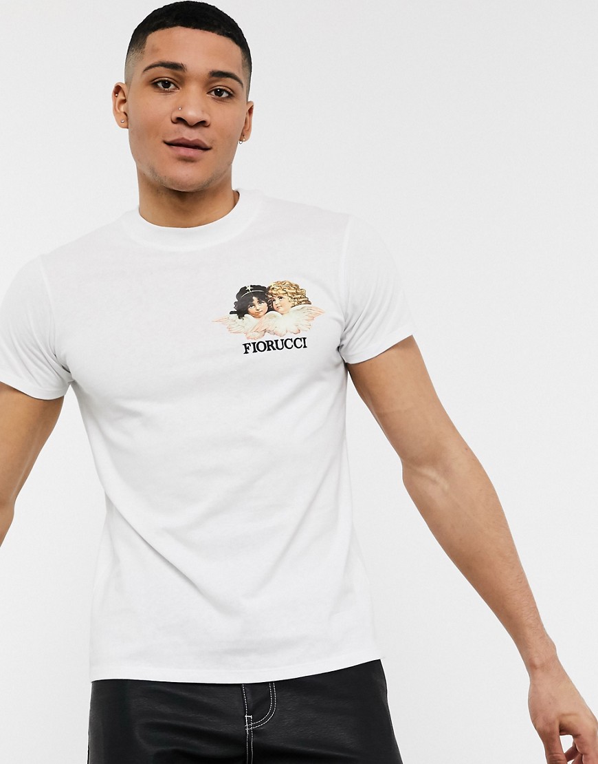 Fiorucci – Vit t-shirt med liten änglalogga