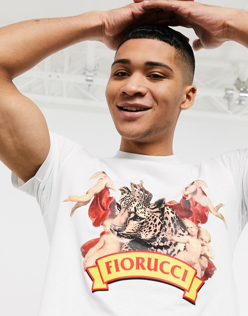 Fiorucci - Wit T-shirt met cheetaprint
