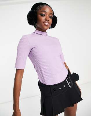 Fire & Glory Fire & Glory alicia high neck t-shirt in purple