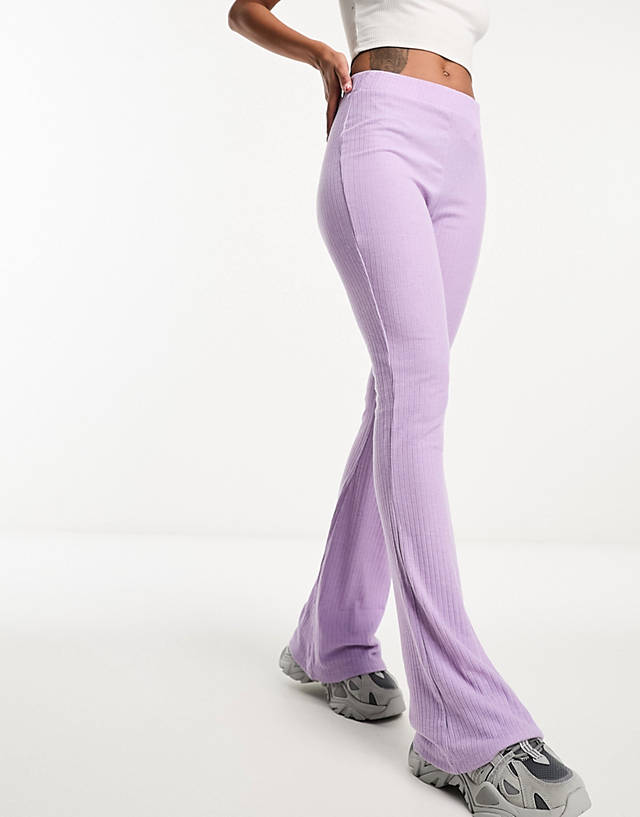 Fire & Glory - ribbed jersey  flares co-ord in lilac