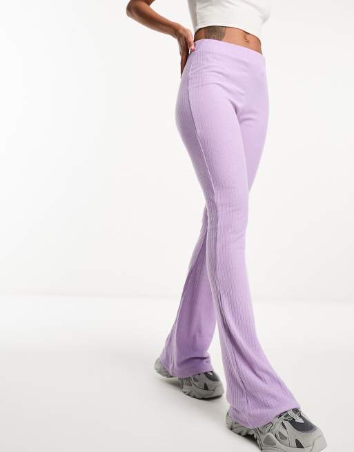 Fire & Glory ribbed jersey flares co-ord in lilac